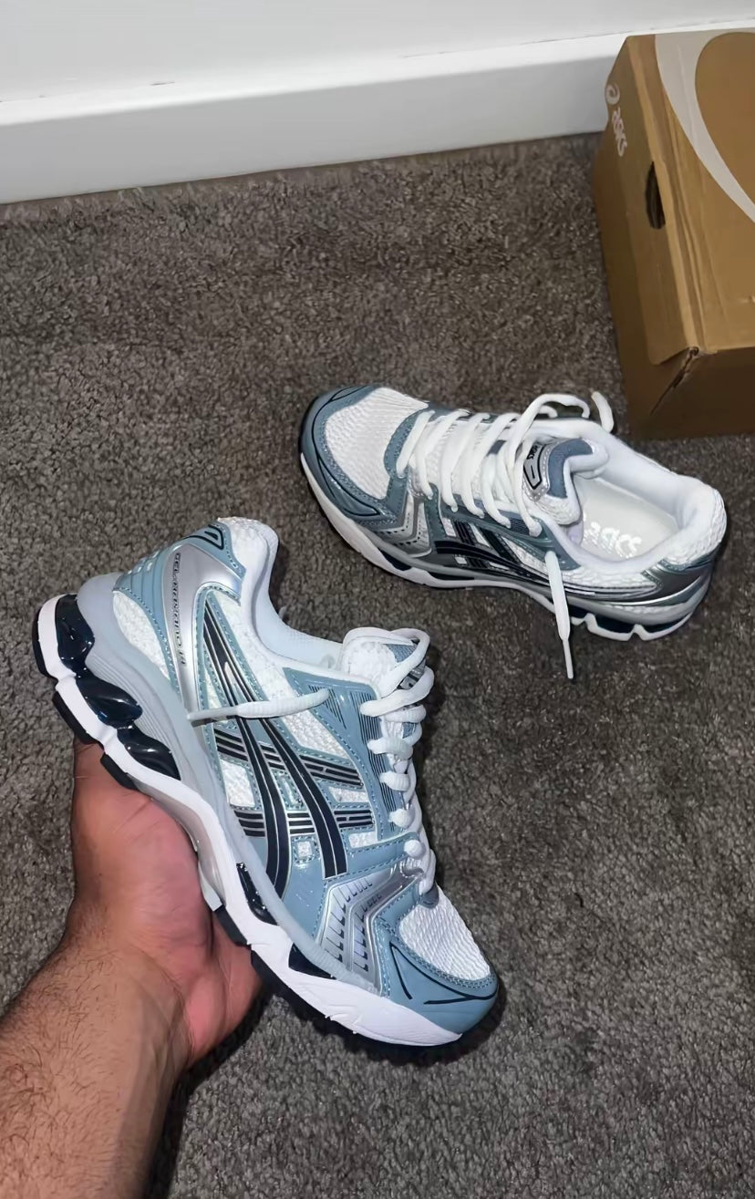 Kayano 14 blue and White