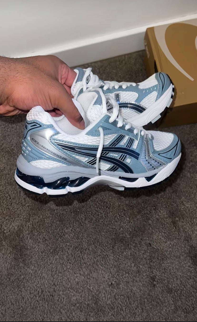 Kayano 14 blue and White