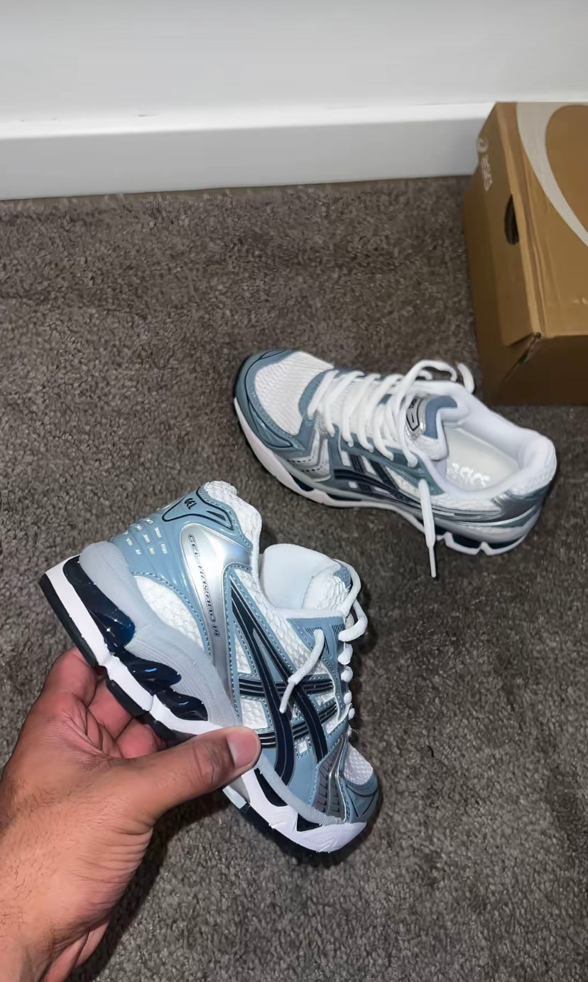 Kayano 14 blue and White